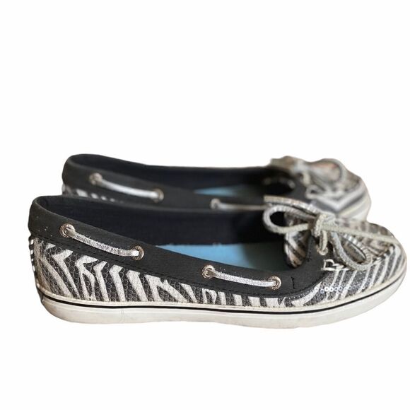 Sperry Gray Sequin Top Sider Angelfish Boat Shoes - Picture 3 of 6